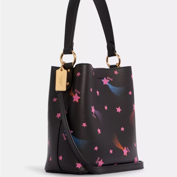 Coach Small Town Bucket Bag With Disco Star Print - Picture 4 of 6